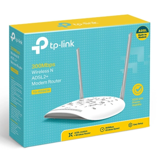 مودم روتر ADSL2 Plus بی‌سیم N300 تی پی-لینک مدل TD-W8961N