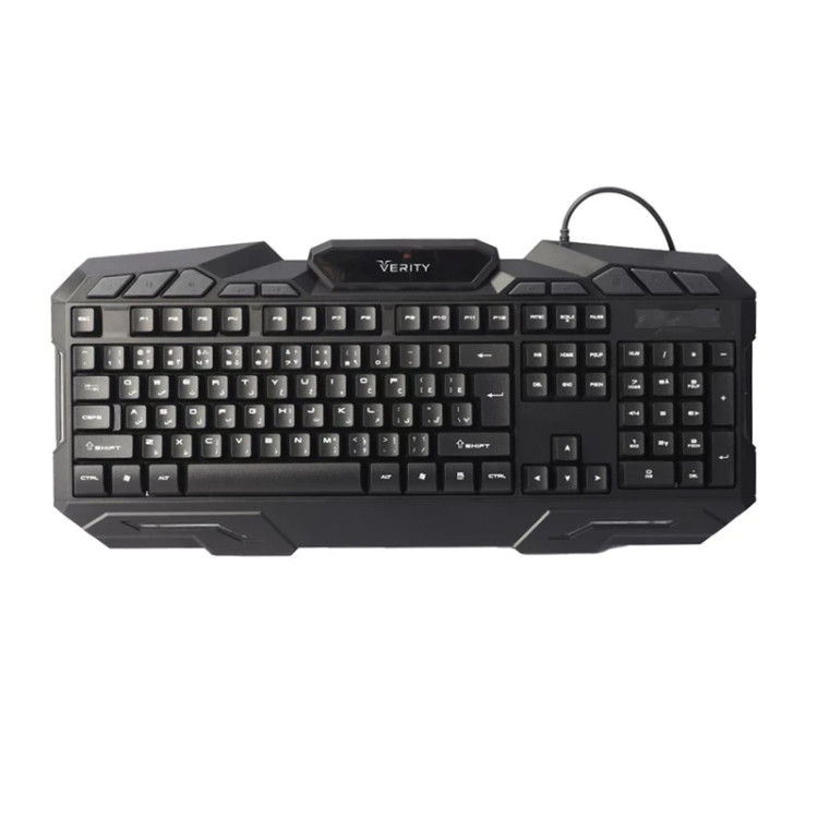 کیبورد و ماوس گیمینگ وریتی مدل V-KB6126GCW، سوییچ ممبران، Full-Size، نورپردازی LED RGB