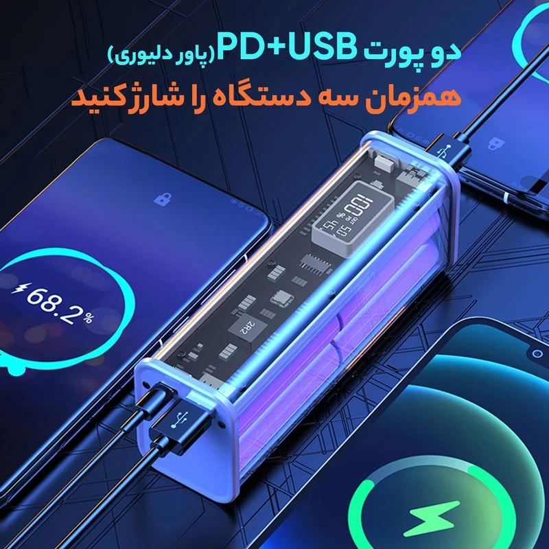 پاوربانک کلومن مدل KP-030 22.5W ظرفیت 20000 میلی آمپر ساعت