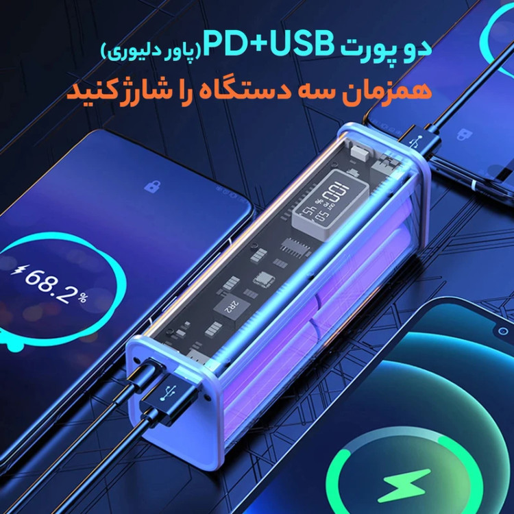 پاوربانک کلومن مدل KP-030 22.5W ظرفیت 20000 میلی آمپر ساعت