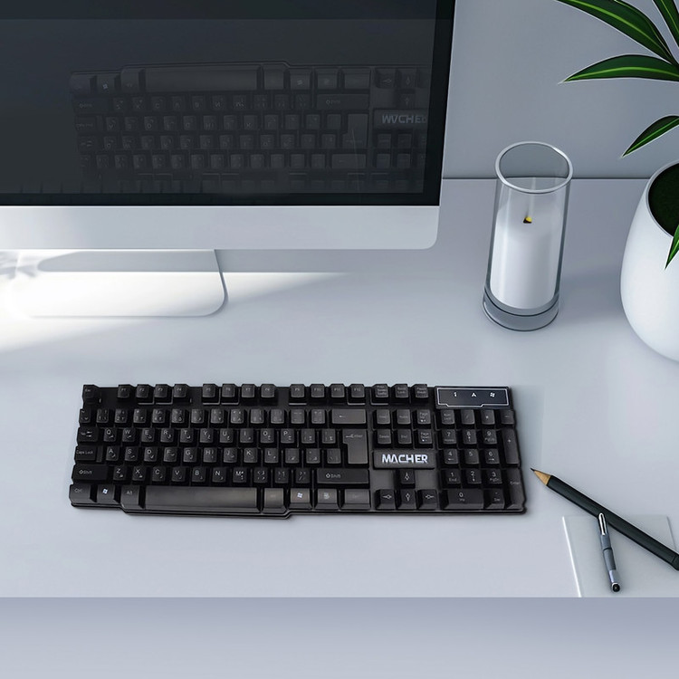 کیبورد گیمینگ مچر مدل MR-304 Full-Size LED RGB