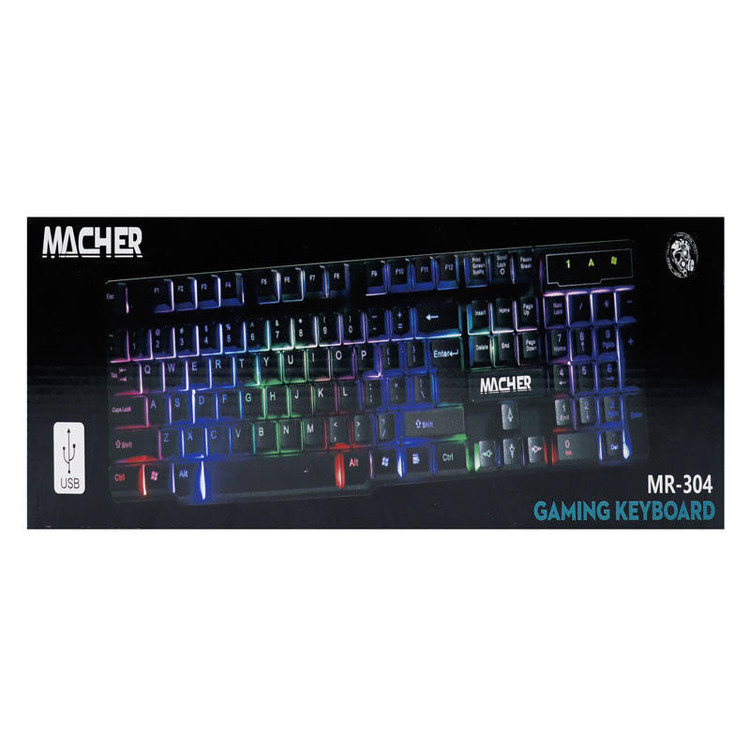 کیبورد گیمینگ مچر مدل MR-304 Full-Size LED RGB