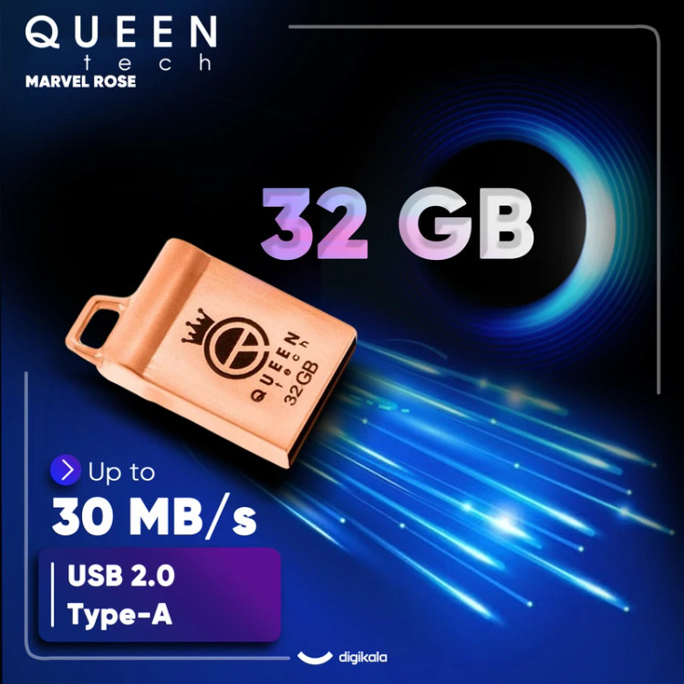 فلش مموری کوئین تک مدل MARVEL ROSE ظرفیت 32 گیگابایت USB 2.0