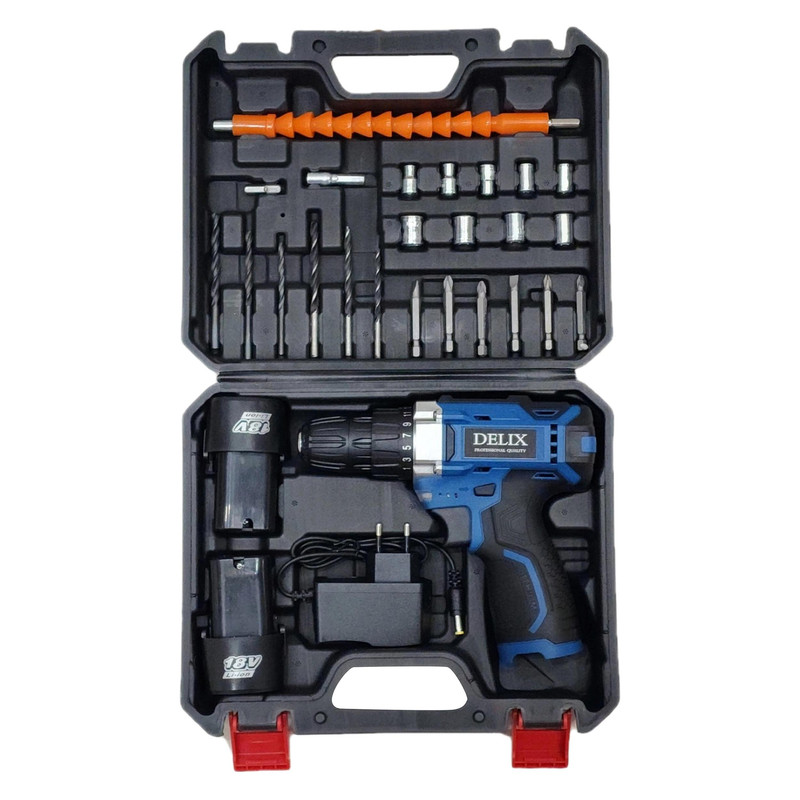 مجموعه 47 عددی دریل پیچ گوشتی شارژی دلیکس مدل BSH18V