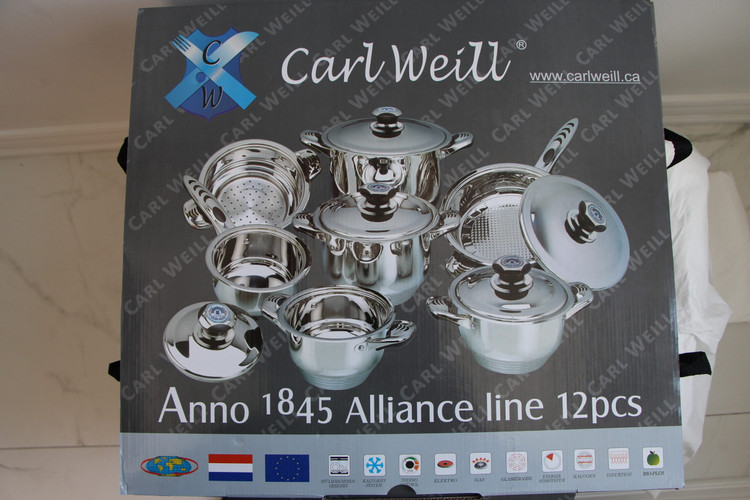 سرویس پخت و پز ۱۲ پارچه استیل ضدزنگ Carl Weill